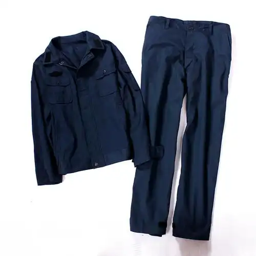 批发07海军藏青夏作训服长袖套装配发夹克式防静电工作服