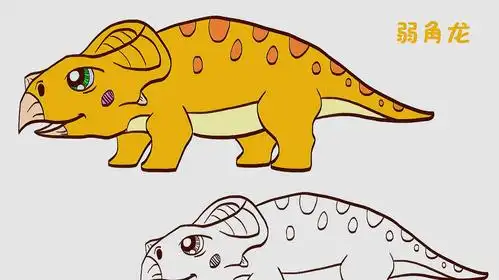 角龙简笔画,喜欢的小朋友画起来