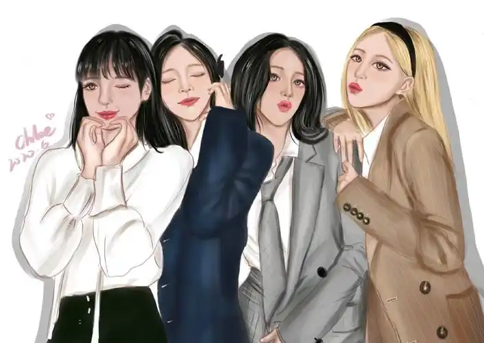 blackpink手绘头像#养眼啊