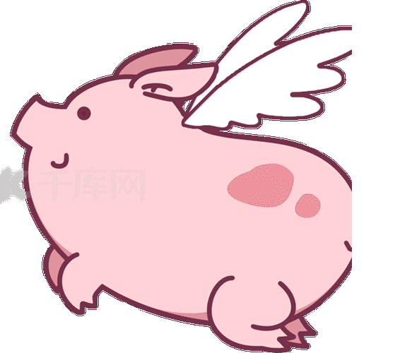 会飞粉色小猪动态元素