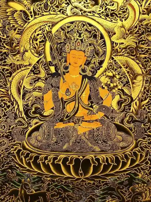 009虚空藏菩萨kumarlama5075cm尼泊尔手工唐卡