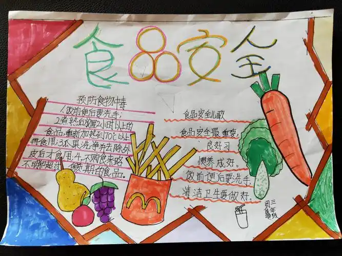 周于庄学校"食品安全教育"手抄报展示【三年级】