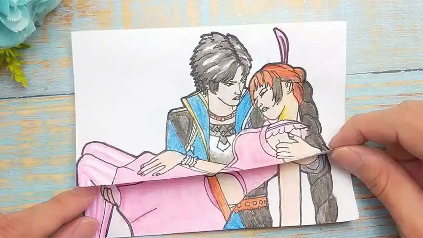 一款唐三和小舞搞笑卡通画,两次展开变化,最后对一下太有趣-母婴亲子