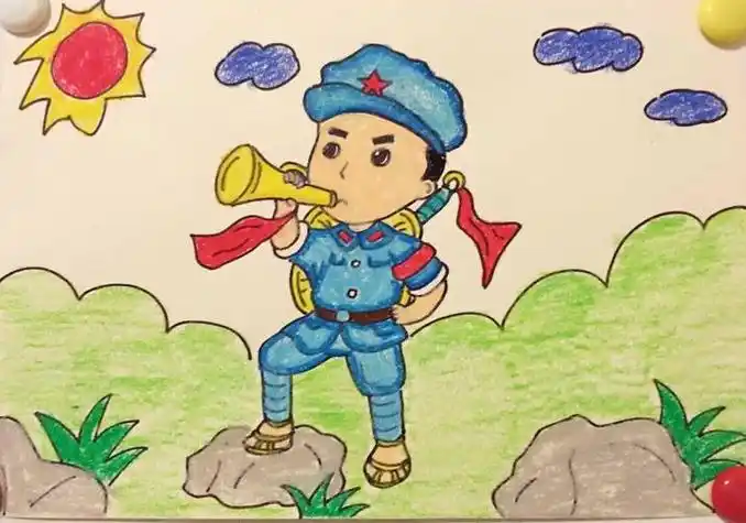 长征儿童画画图片大全,红军长征儿童画获奖作品