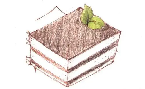 用色铅笔怎么画提拉米苏