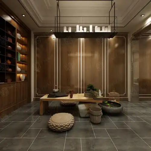 中式装修茶室效果图