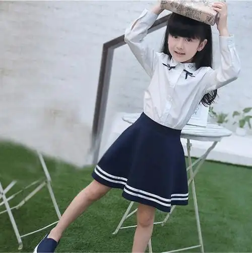 女童半身裙儿童短裙小学生校服裙春2018新款夏季中大童学院风裙子