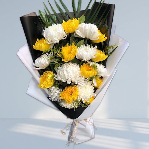菊花鲜花速递扫墓冬至吊念丧事葬礼祭奠花束济南青岛同城配送花店