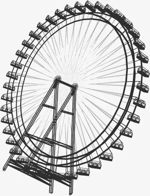 手绘黑色摩天轮