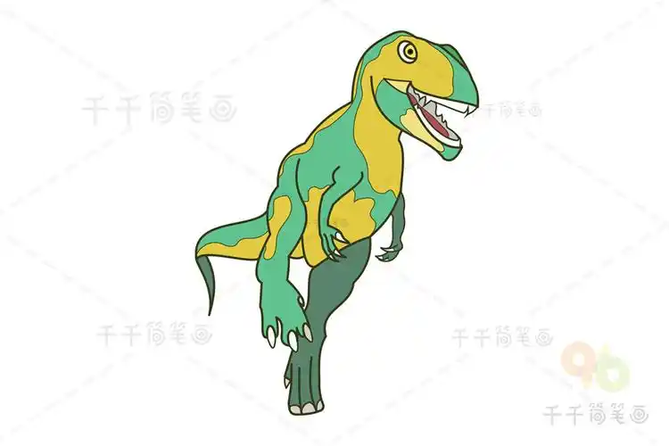 古生物 南方巨兽龙简笔画