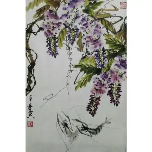 国画作品《【紫藤】作者王立丰》王立丰发布