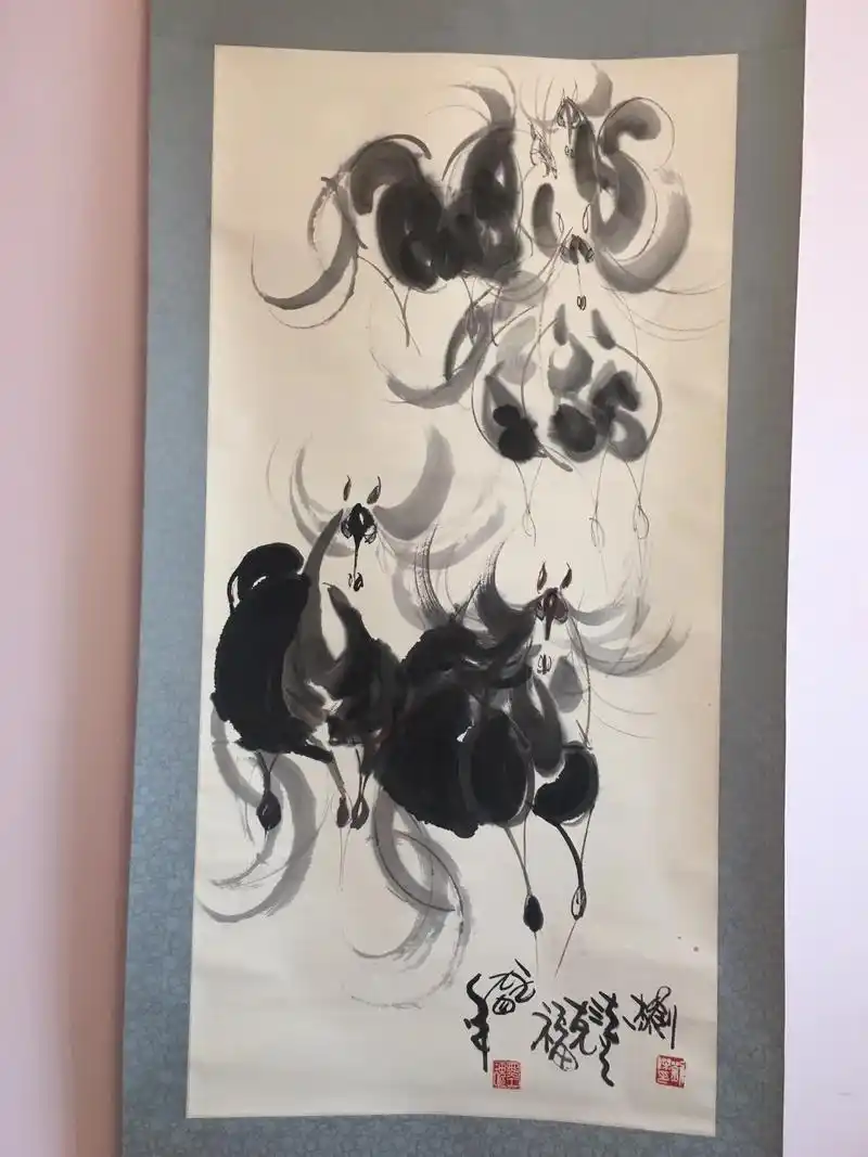 《五骏图》刘杰(1940-2003)济南籍,中国美术家协会会 - 抖音