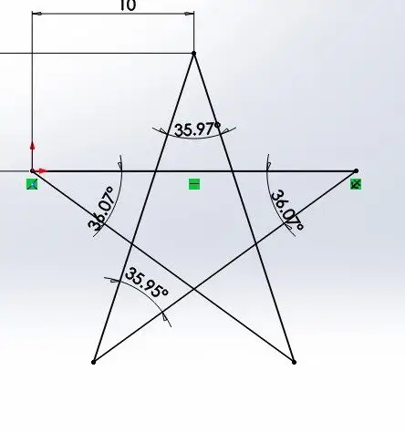 solidworks小疑惑.关于五角星的角度