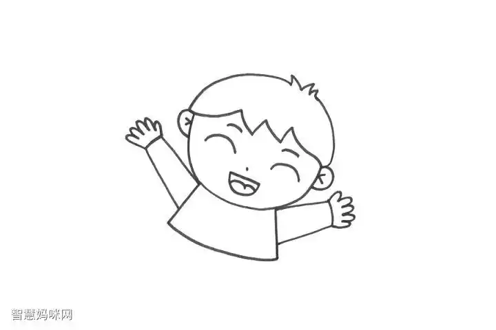 的小男孩怎么画简单-图2开心的小男孩怎么画简单-图1简笔画作品完成图