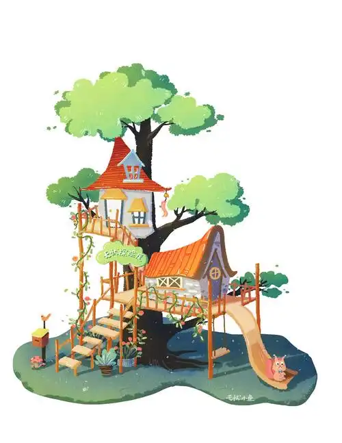 探险树屋|插画|儿童插画|无忧小鱼0429 - 原创作品 - 站酷 (zcool)
