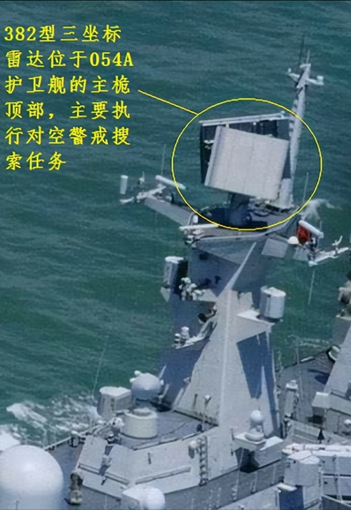 382雷达的原型是俄罗斯的"顶板"雷达,"顶板"雷达是前苏联研制的一种