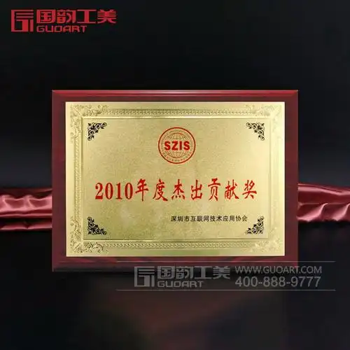 深圳互联网技术应用协会年度杰出贡献奖奖牌定做_金木牌匾-专注企业礼