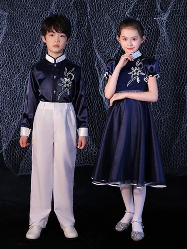 新款儿童合唱演出服中小学生大合唱团男女童诗歌朗诵表演比赛服装