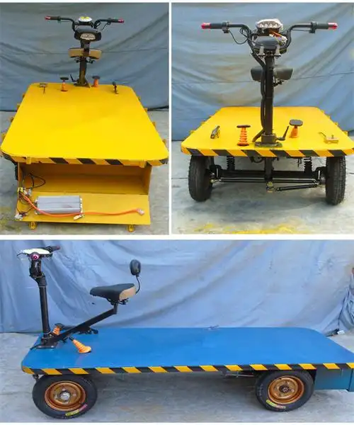 新款电动平板车 工厂车间运输电动四轮拉货车 骑行货物搬运平板车