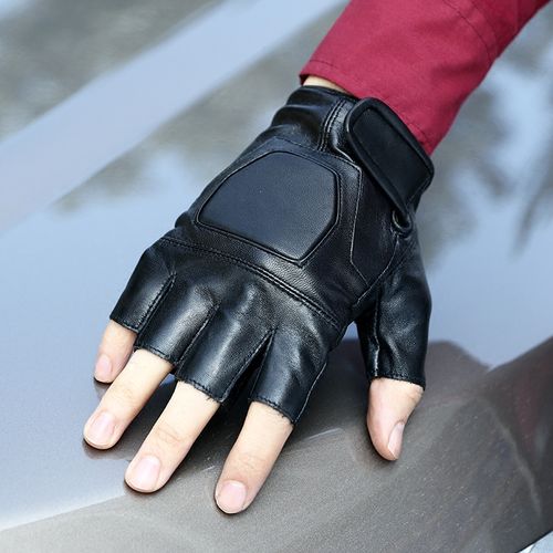 手套真皮战术摩托车露指半截霹雳战术手特种兵骑行手套