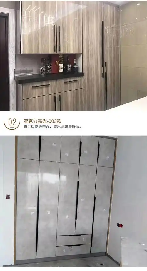 2022新款pet柜门衣柜门定制多层实木高光亚克力门板pet欧松板酒柜鞋柜