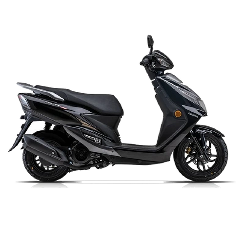 豪爵(haojue)摩托车ucr125黑色双启扶手版踏板燃油车外卖通勤可上牌