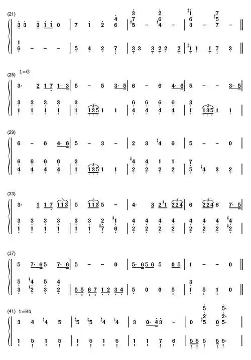 泰罗奥特曼钢琴-六线简谱-虫虫吉他谱免费下载