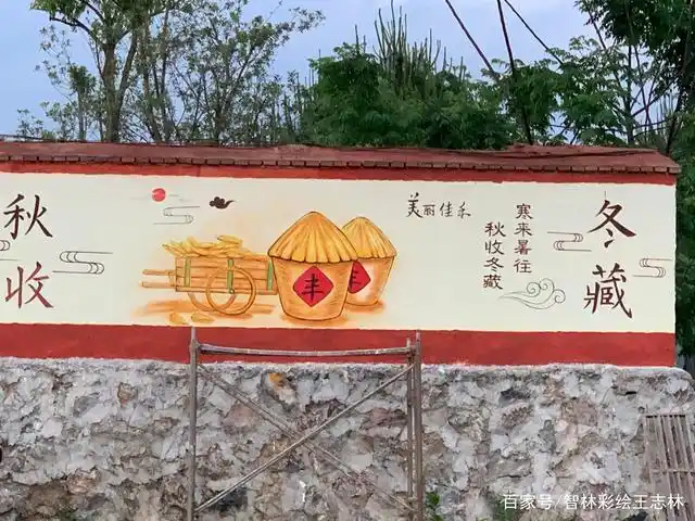 智林作品:佳禾米业"农耕文化墙"壁画系列步骤相关