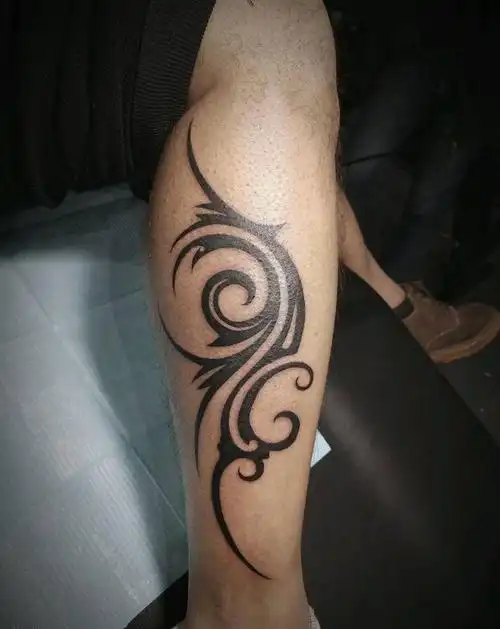 图腾纹身图片_腿部图腾纹身图案