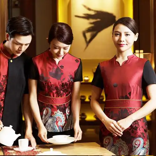 衣研堂酒店前台接待工作装女短袖收银员连衣裙礼仪迎宾酒店工作制服