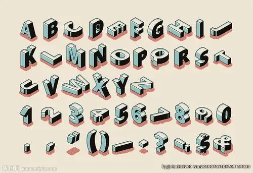 立体字母图片