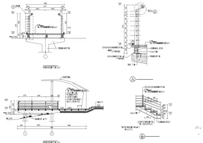 某公园景观设计施工图 a-5 木栈道