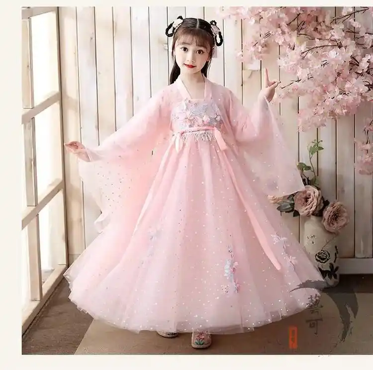 新款春秋儿童装汉服女童连衣裙