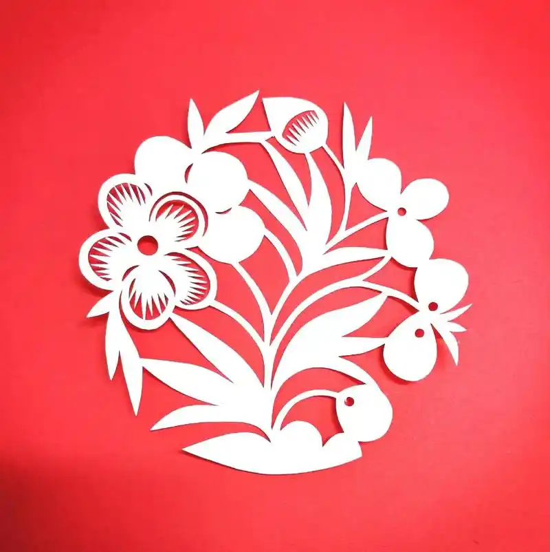 原创锦上花  花草剪纸#非遗剪纸 #原创作品 #手工 #国风 - 抖音