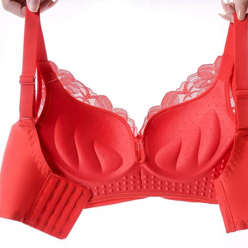 都市丽人本命年女大红色内衣套装无钢圈结婚新娘聚拢小胸性感龙年