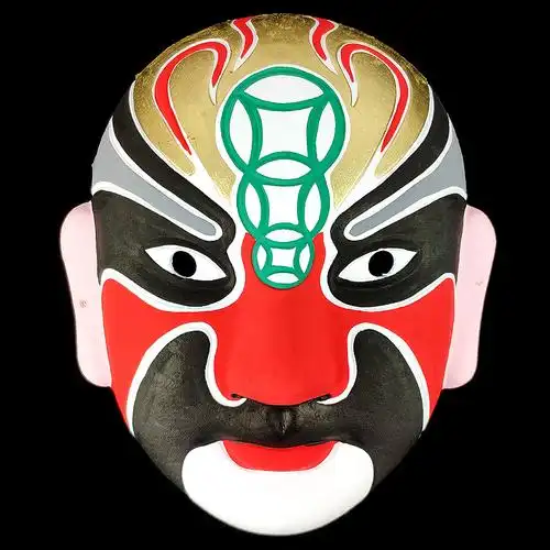 京剧脸谱白色手绘画幼儿园儿童手工作业diy涂鸦纸浆新年面具