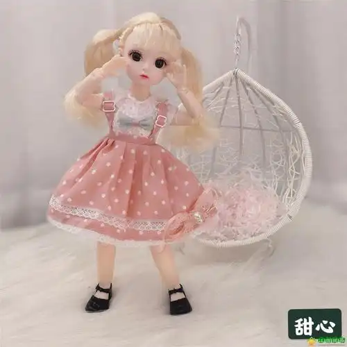 30厘米芭比娃娃小公主套装3d眼22关节6分bjd萌娃儿童玩偶小暖单卖衣服