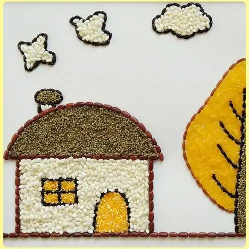 五谷杂粮豆子种子diy手工制作玩具贴画暖场亲子活动材料包秋天秋天