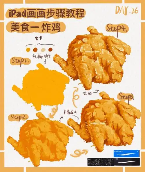 炸鸡ipad绘画美食系列教程26100