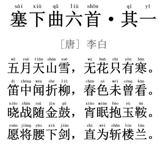 每天读一首好诗塞下曲六首其一