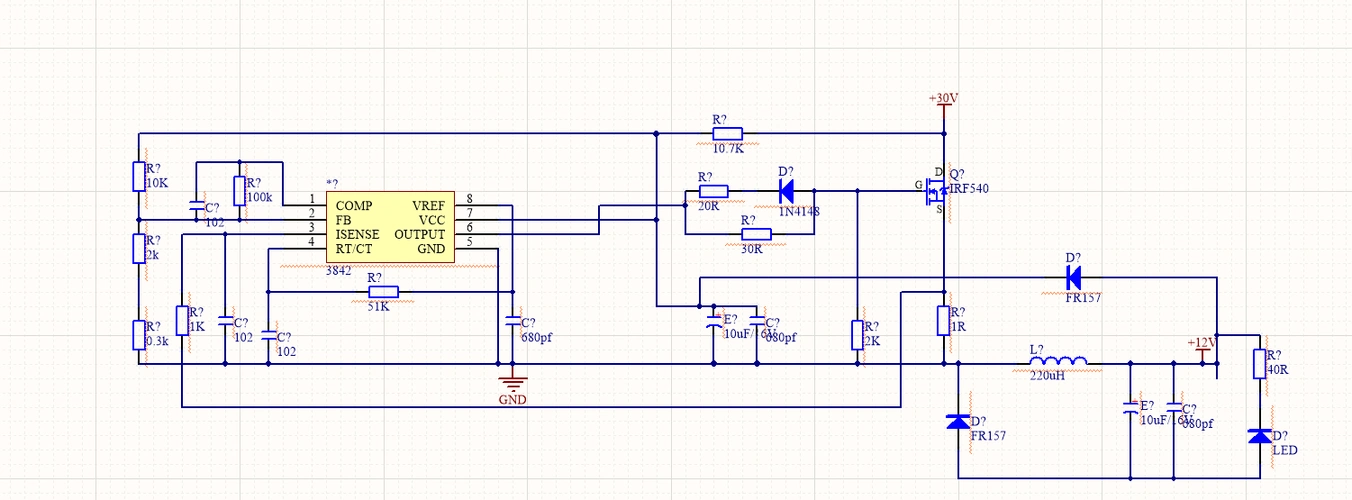 3842开关电源电路不起振没有基准电压输出