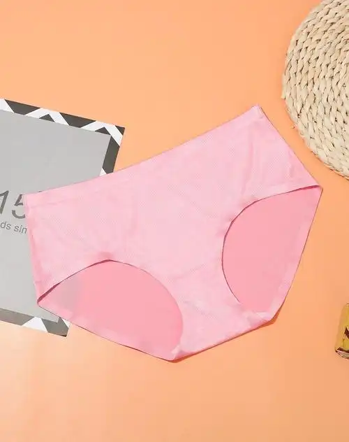 女士内裤 润微realwill简约时尚细条纹舒适透气柔软亲肤中腰平角裤