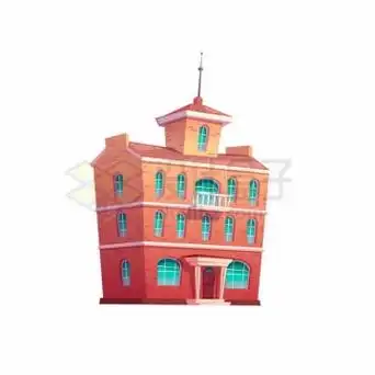 一栋卡通三层大楼建筑物2555227矢量图片免抠素材