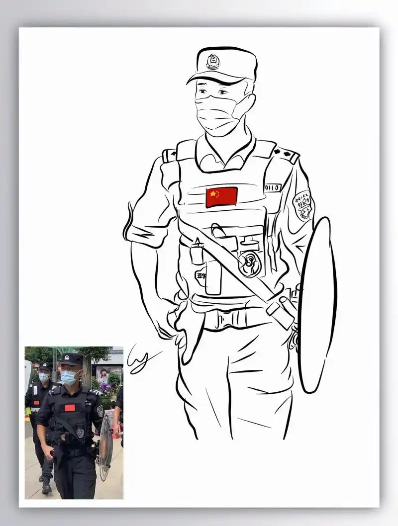 手绘特警头像.是不是图三更合适?#procreate绘画 # - 抖音