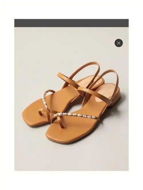 odetteeodile日本制女鞋珍珠凉鞋打折