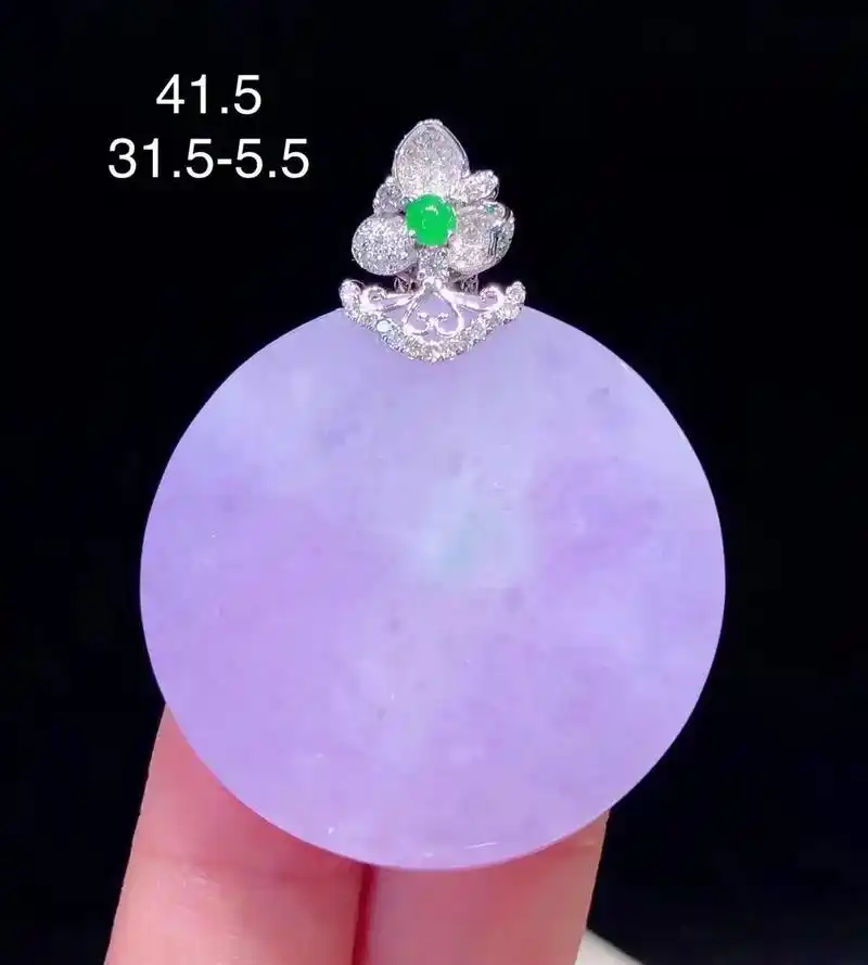 翡翠·圆牌吊坠 冰种阳紫罗兰,满色,料子水润,种老起光.18 - 抖音