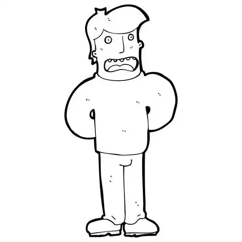 卡通紧张不安的人,矢量,卡通漫画紧张的人,在白色背景上