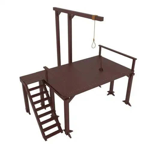 绞架上白色隔离,孤立在白-三维图上绞刑架