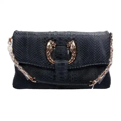 bvlgari(宝格丽)深蓝色蟒蛇皮单肩包