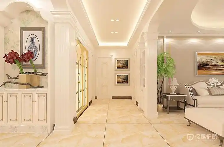 欧式客厅过道地砖装修效果图-保驾护航装修网